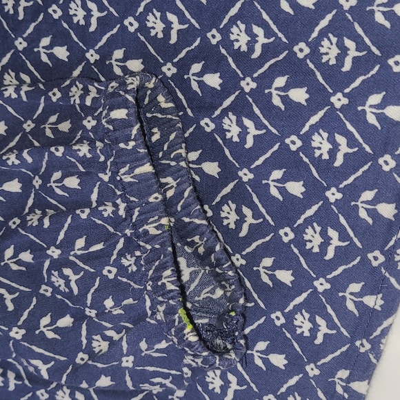 GAP 🐦 Vtg Y2K 🌾 Lightweight Long-sleeve Cornflower Blue Floral Blouse 🪺 Sz S - Picture 10 of 16